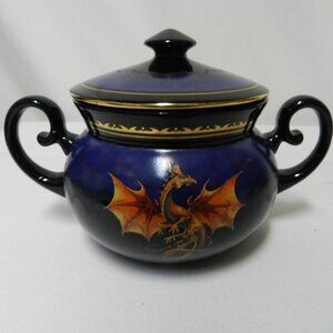 Franklin Mint Dragon Dynasty ceramic Sugar bowl w/ Lid Dinnerware Collection